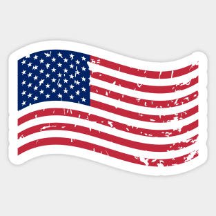 Cool Vintage Distressed USA American Flag Design Sticker